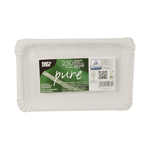 Pack 250 Paper plates square 13x20cm