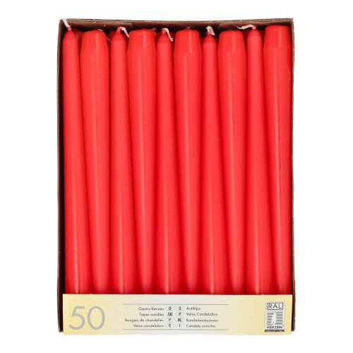 Pack 50 Taper candles Ø 2.2 cm · 25 cm (10 inch)