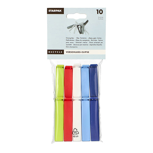 Pack 10 Closing-clips assorted colours