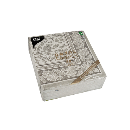 Pack 50 Napkins "ROYAL Collection" 1/4 fold 40 cm x 40 cm "Ornaments"