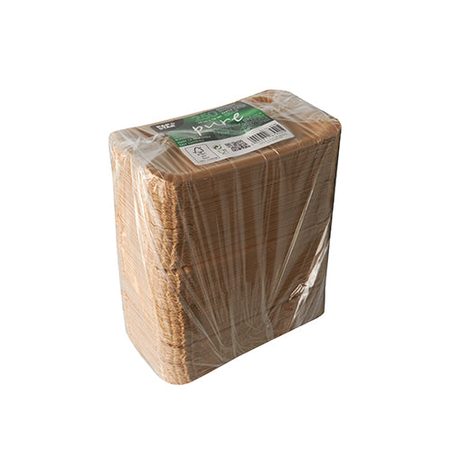 Pack 250 Kraft paper plates square 10x16cm