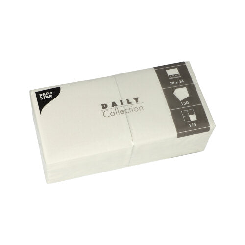 Pack 150 Napkins 'Daily Collection' 1/4 fold 24x24cm