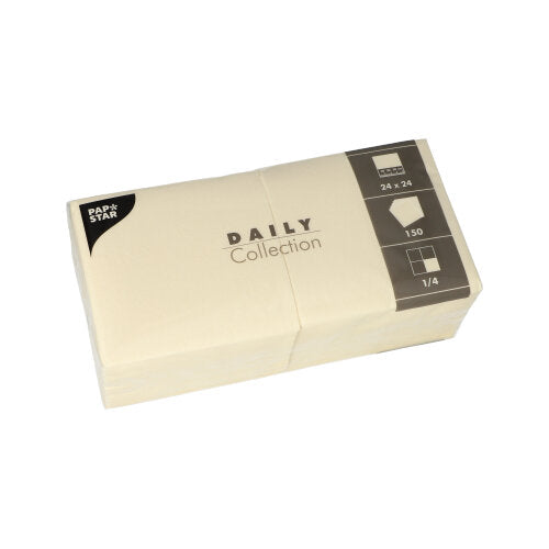 Pack 150 Napkins 'Daily Collection' 1/4 fold 24x24cm
