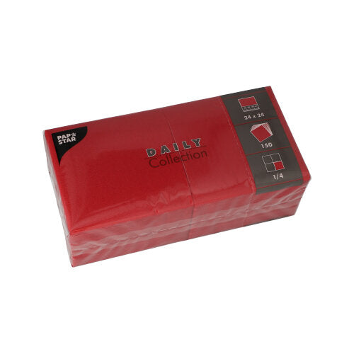 Pack 150 Napkins 'Daily Collection' 1/4 fold 24x24cm