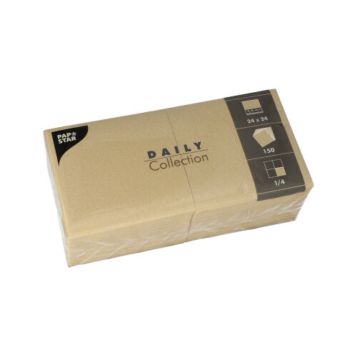Pack 150 Napkins 'Daily Collection' 1/4 fold 24x24cm