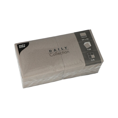 Pack 150 Napkins 'Daily Collection' 1/4 fold 24x24cm