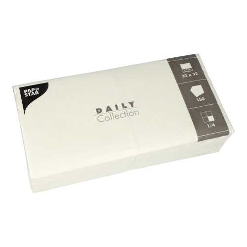 Pack 150 Napkins Daily Collection 1/4 fold 32 cm x 32 cm