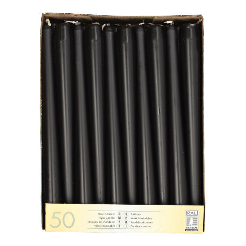 Pack 50 Taper candles Ø 2.2 cm · 25 cm (10 inch)