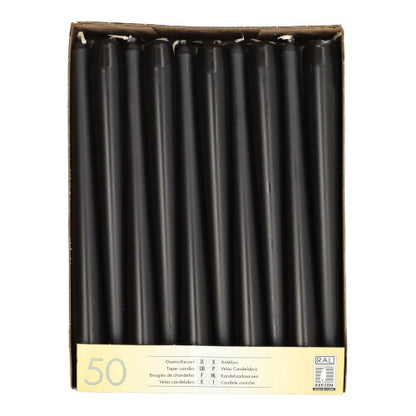 Pack 50 Taper candles Ø 2.2 cm · 25 cm (10 inch)