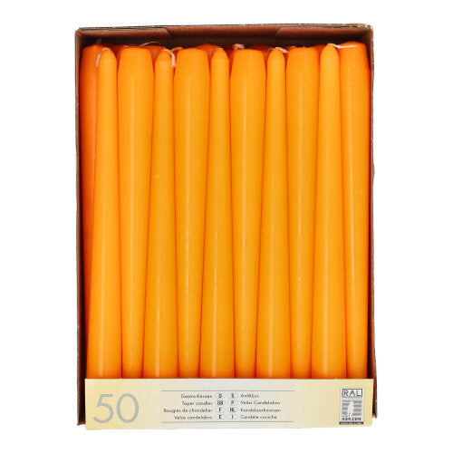 Pack 50 Taper candles Ø 2.2 cm · 25 cm (10 inch)