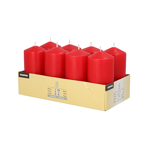Pack 8 Pillar candles Ø 50 mm · 100 mm