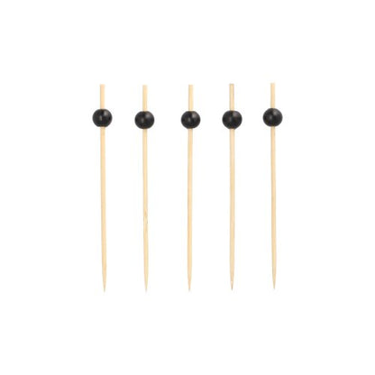 Pack 250 Fingerfood Black Pearl Picks 12.5cm