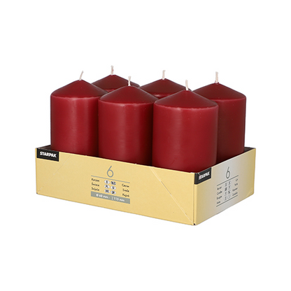 Pack 6 Pillar candles Ø 60 mm · 115 mm