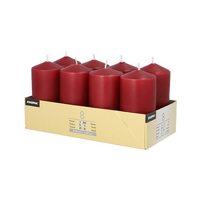 Pack 8 Pillar candles Ø 50 mm · 100 mm