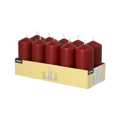 Pack 10 Pillar candles Ø 40 mm · 90 mm
