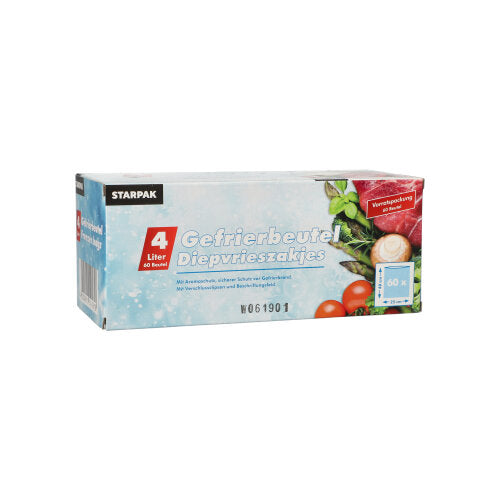 Pack 60 Freezer bags 25x40cm