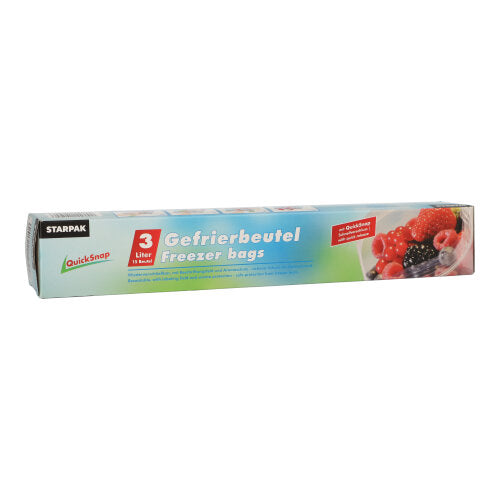Pack 15 Quicksnap freezer bags 27x28cm