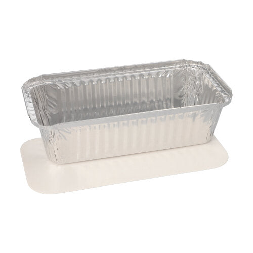 Pack 25 Aluminium Dishes with PE Coated Lids 1L 5.4 x 11 x 21.3cm