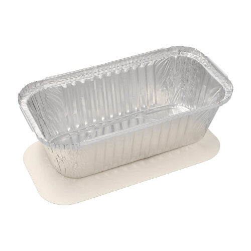 Pack 25 Aluminium Dishes with PE Coated Lids 1.5L 7 x 13 x 24.2cm