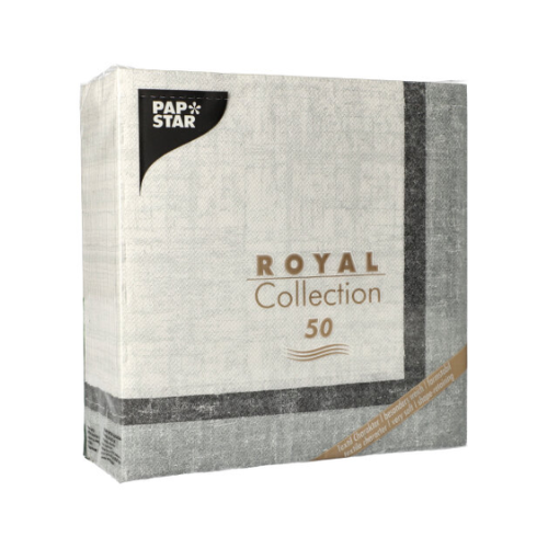 Pack 50 Napkins "ROYAL Collection" 1/4 fold 40 cm x 40 cm "Chalk"