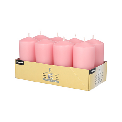 Pack 8 Pillar candles Ø 50 mm · 100 mm