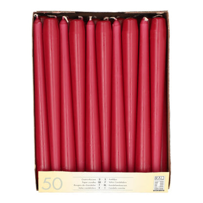 Pack 50 Taper candles Ø 2.2 cm · 25 cm (10 inch)