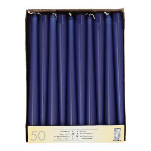 Pack 50 Taper candles Ø 2.2 cm · 25 cm (10 inch)