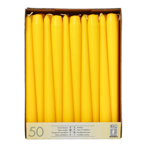 Pack 50 Taper candles Ø 2.2 cm · 25 cm (10 inch)