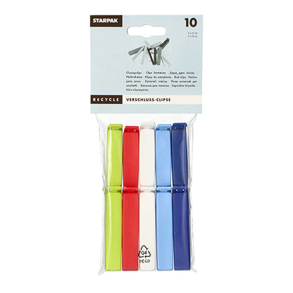 Pack 10 Closing-clips assorted colours