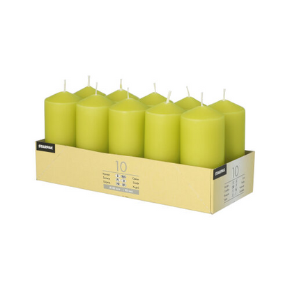 Pack 10 Pillar candles Ø 40 mm · 90 mm