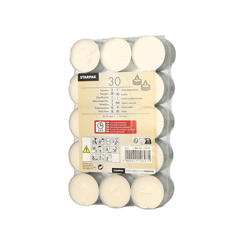 Pack 30 Tealights Ø 37 mm · 19 mm