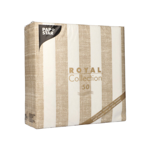 Pack 50 Napkins "ROYAL Collection" 1/4 fold 40 cm x 40 cm "Lines"
