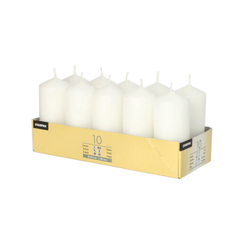 Pack 10 Pillar candles Ø 40 mm · 90 mm