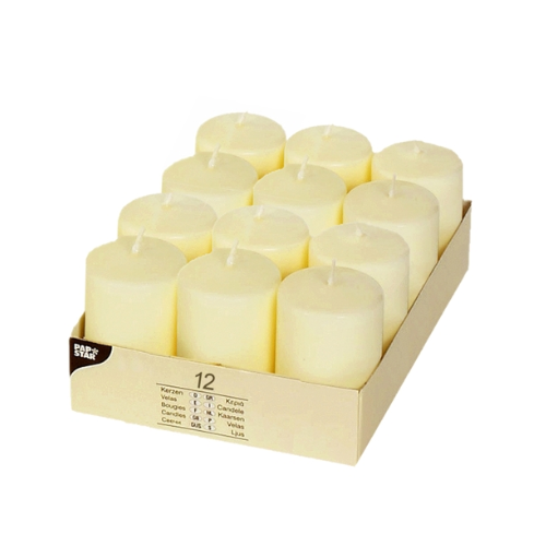 Pack 12 Pillar candles Ø 40 mm · 60 mm