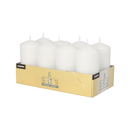 Pack 8 Pillar candles Ø 50 mm · 100 mm