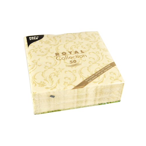 Pack 50 Napkins "ROYAL Collection" 1/4 fold 40 cm x 40 cm "Damascato"