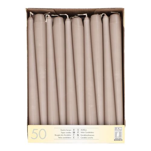 Pack 50 Taper candles Ø 2.2 cm · 25 cm (10 inch)
