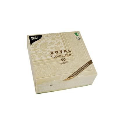 Pack 50 Napkins "ROYAL Collection" 1/4 fold 40 cm x 40 cm "Ornaments"