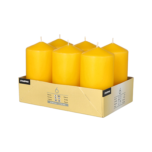 Pack 6 Pillar candles Ø 60 mm · 115 mm