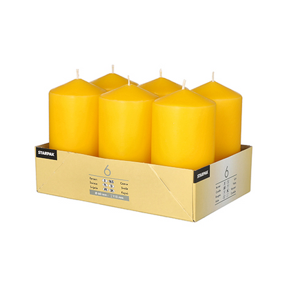 Pack 6 Pillar candles Ø 60 mm · 115 mm