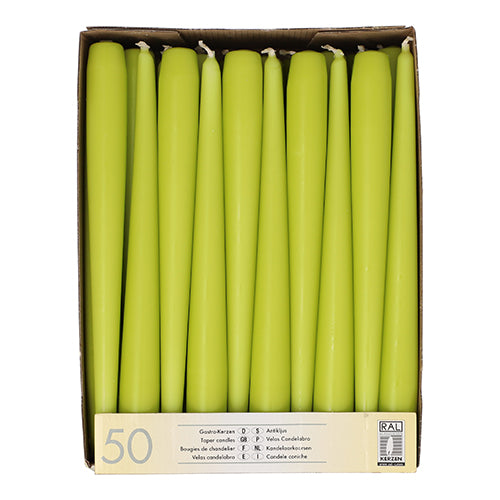 Pack 50 Taper candles Ø 2.2 cm · 25 cm (10 inch)