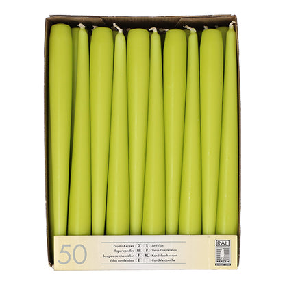 Pack 50 Taper candles Ø 2.2 cm · 25 cm (10 inch)
