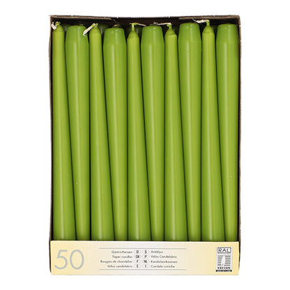 Pack 50 Taper candles Ø 2.2 cm · 25 cm (10 inch)