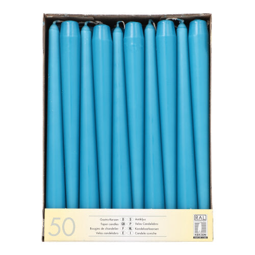 Pack 50 Taper candles Ø 2.2 cm · 25 cm (10 inch)