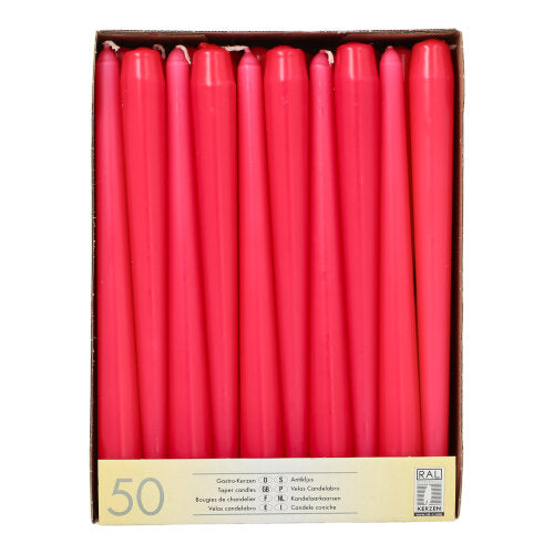 Pack 50 Taper candles Ø 2.2 cm · 25 cm (10 inch)