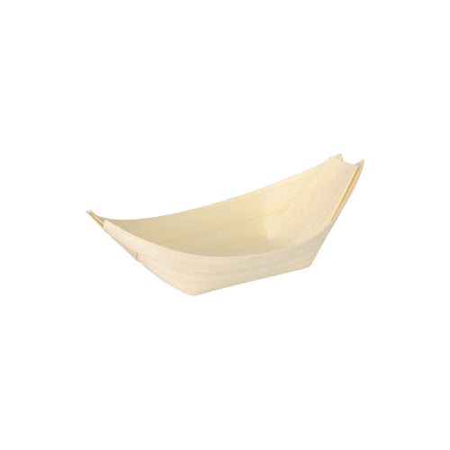 Pack 50 Fingerfood wood bowls 11x6.5cm 'Boat'