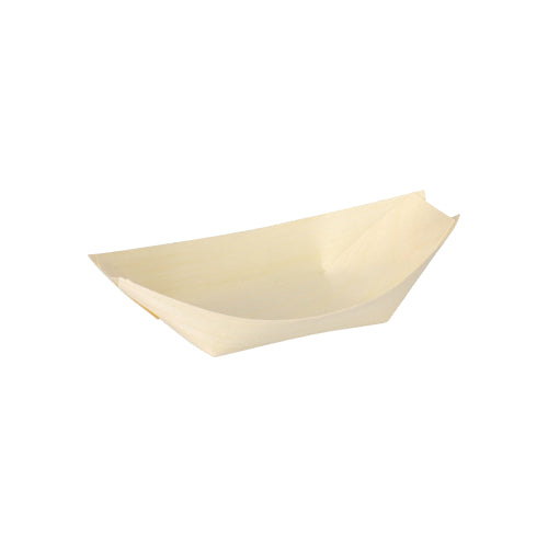 Pack 50 Fingerfood wood bowls 14x8.2cm 'Boat'