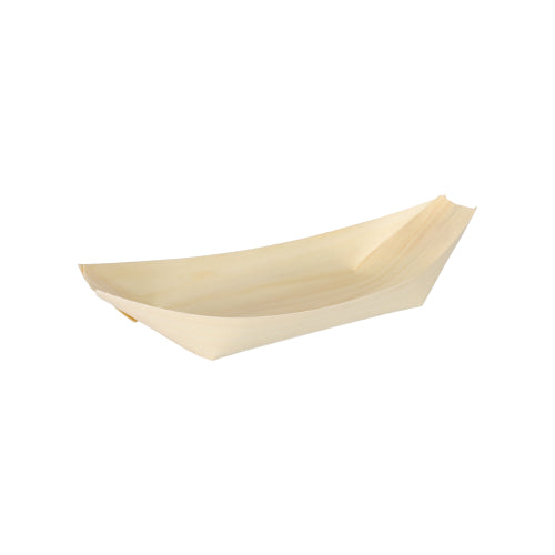 Pack 50 Fingerfood wood bowls 16.5x8.5cm 'Boat'