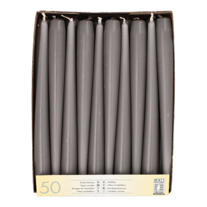 Pack 50 Taper candles Ø 2.2 cm · 25 cm (10 inch)