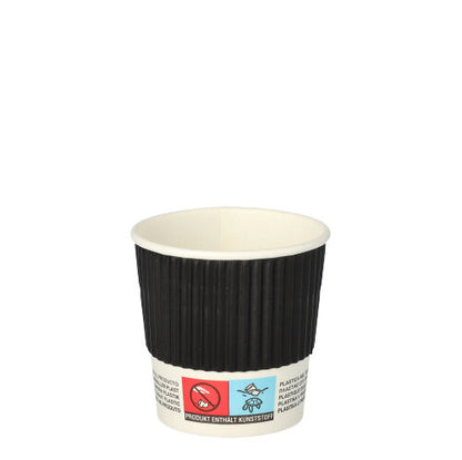 Pack 25 Black Ripple Wall Paper Cups